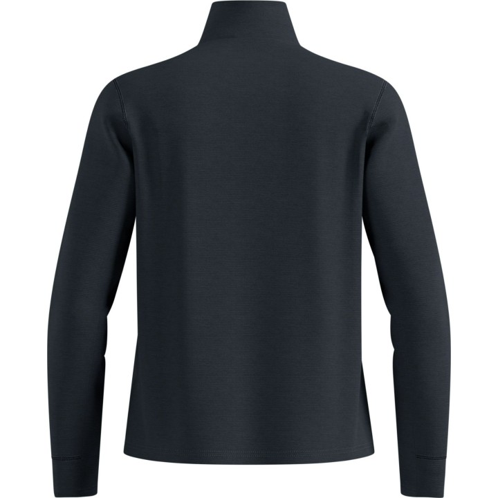 Chaqueta de capa intermedia con cremallera completa Odlo Grid Fleece, negro jaspeado, talla L