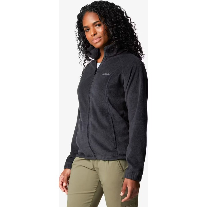 Chaqueta de forro polar con cremallera completa Columbia Benton Springs para mujer, negra, talla M
