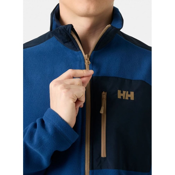 Chaqueta de forro polar Helly Hansen Daybreaker Block con cremallera completa, azul oscuro, talla M
