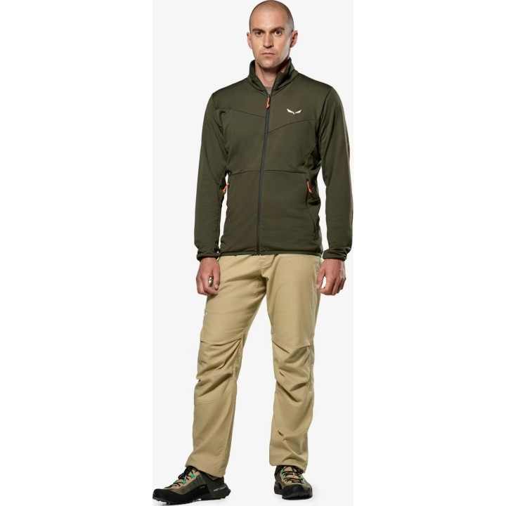 Chaqueta de forro polar Salewa Puez Cammino PL, color verde oliva oscuro, talla S