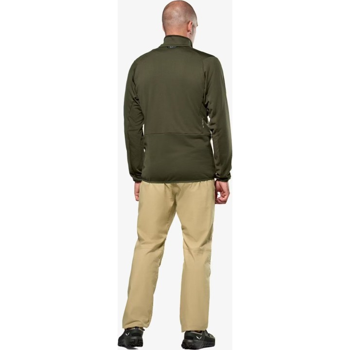 Chaqueta de forro polar Salewa Puez Cammino PL, color verde oliva oscuro, talla S