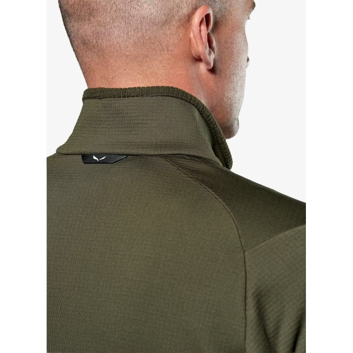 Chaqueta de forro polar Salewa Puez Cammino PL, color verde oliva oscuro, talla S
