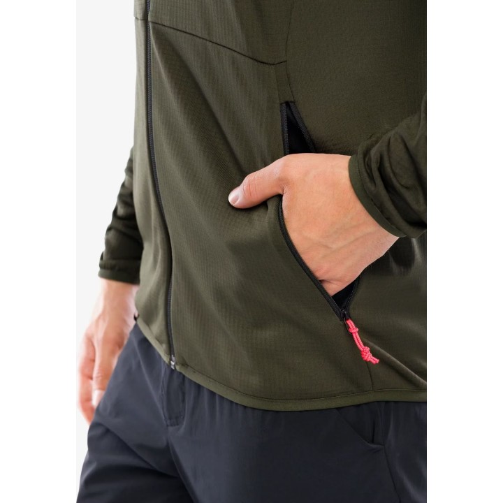 Chaqueta de forro polar Salewa Puez Cammino PL, color verde oliva oscuro, talla S
