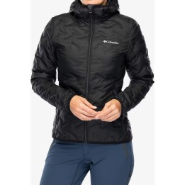 Chaqueta de plumón con capucha Columbia Delta Ridge II para mujer, negra, talla S