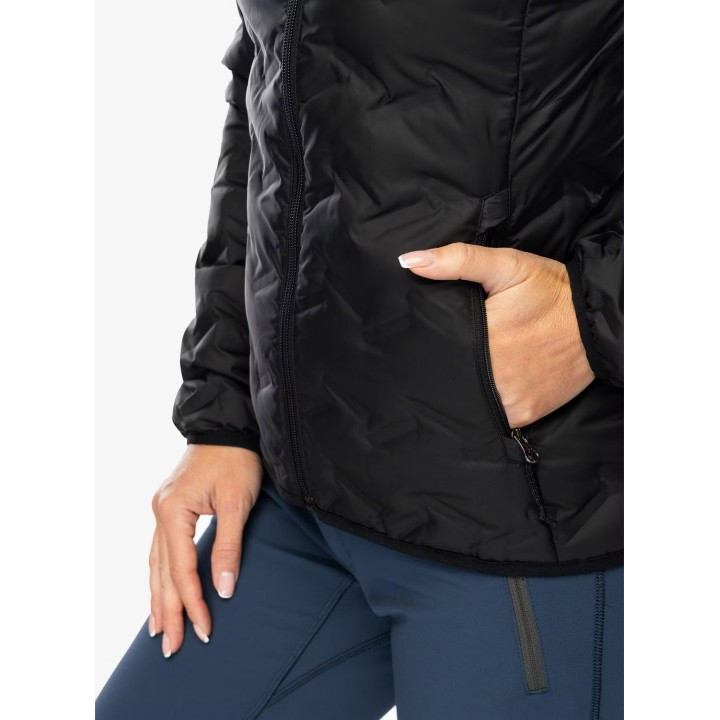 Chaqueta de plumón con capucha Columbia Delta Ridge II para mujer, negra, talla S