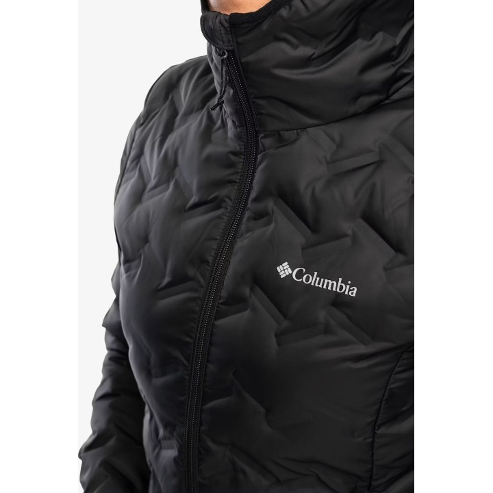 Chaqueta de plumón con capucha Columbia Delta Ridge II para mujer, negra, talla S