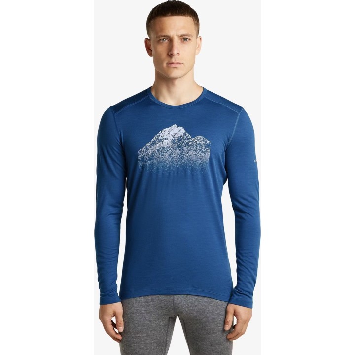 Icebreaker Merino 200 Oasis LS Crewe Rising Light Lapis Lazuli XL