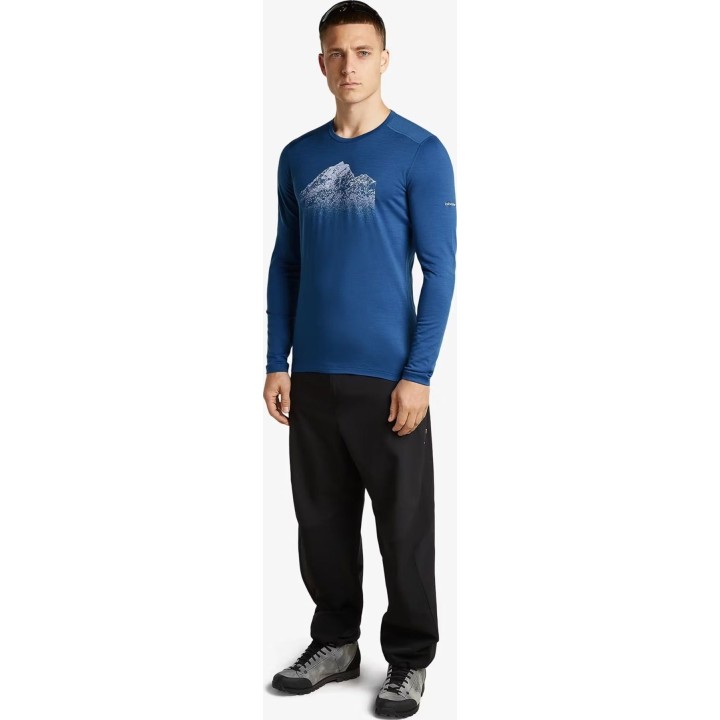 Icebreaker Merino 200 Oasis LS Crewe Rising Light Lapis Lazuli XL