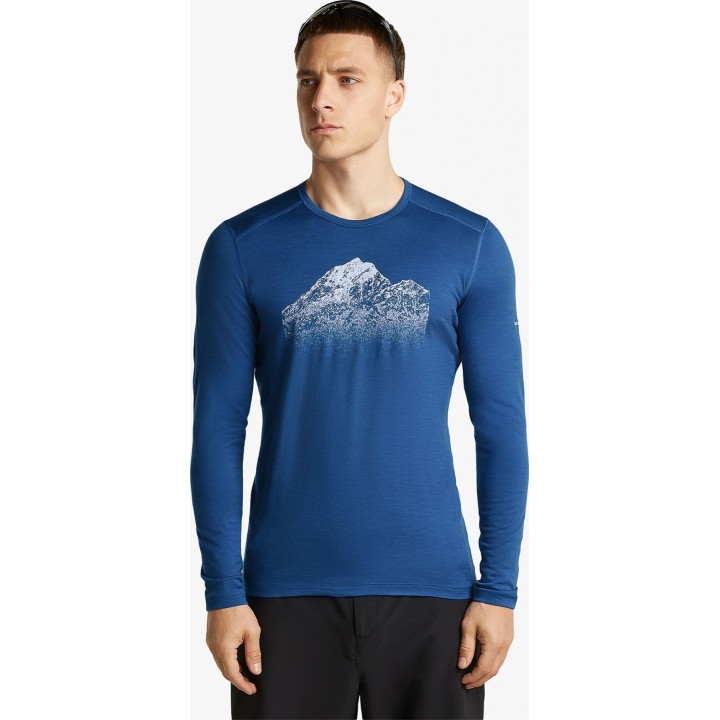 Icebreaker Merino 200 Oasis LS Crewe Rising Light Lapis Lazuli XL