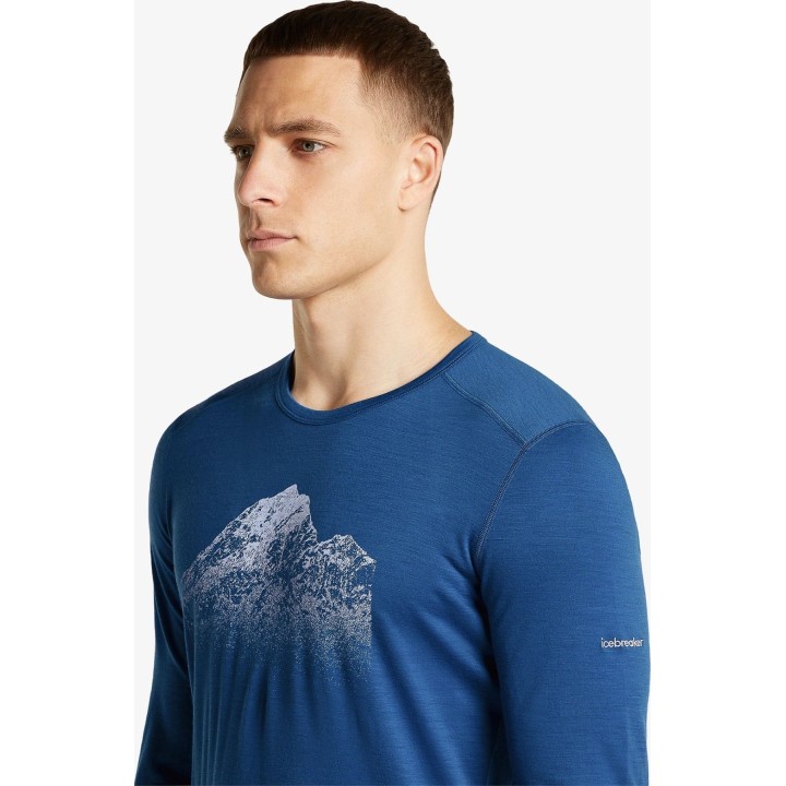 Icebreaker Merino 200 Oasis LS Crewe Rising Light Lapis Lazuli XL
