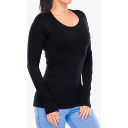 Icebreaker Merino 200 Oasis LS Scoop Damen Schwarz