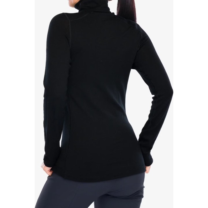 Icebreaker Merino 260 Tech LS con media cremallera para mujer, negro