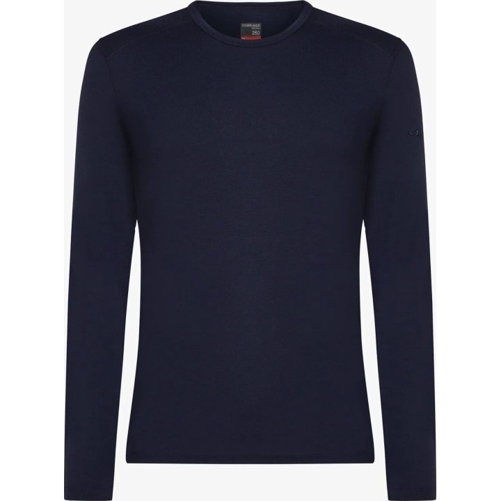 Icebreaker Merino 260 Tech LS Crewe para hombre, azul marino