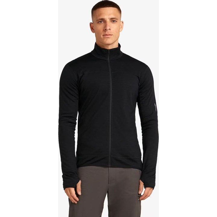 Icebreaker Merino Blend 300 RealFleece Descender LS Zip Noir S
