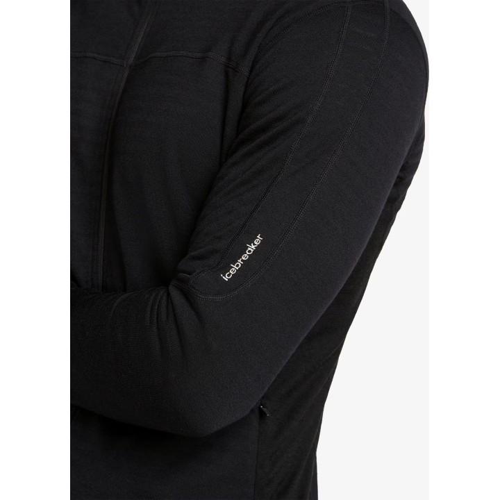 Icebreaker Merino Blend 300 RealFleece Descender LS Zip Nero S