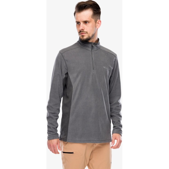 Pullover in pile Columbia Klamath Range II con mezza zip, grigio città/rosso squalo, taglia XL
