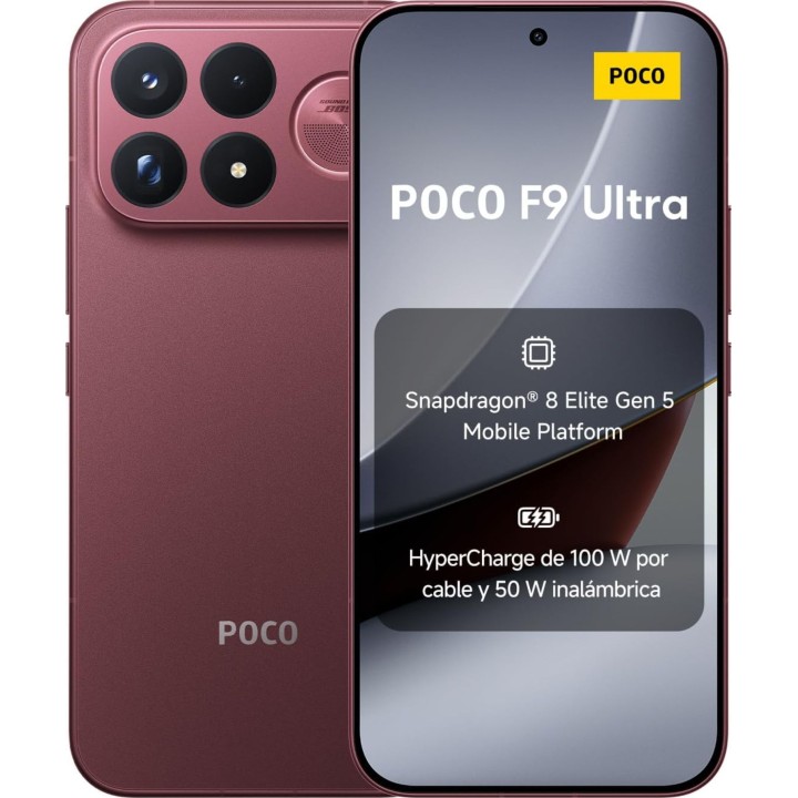 Xiaomi POCO F9 Ultra 5G, 16 Go / 512 Go, écran AMOLED de 6,9 pouces, batterie de 8 050 mAh, couleur Dark Cherry