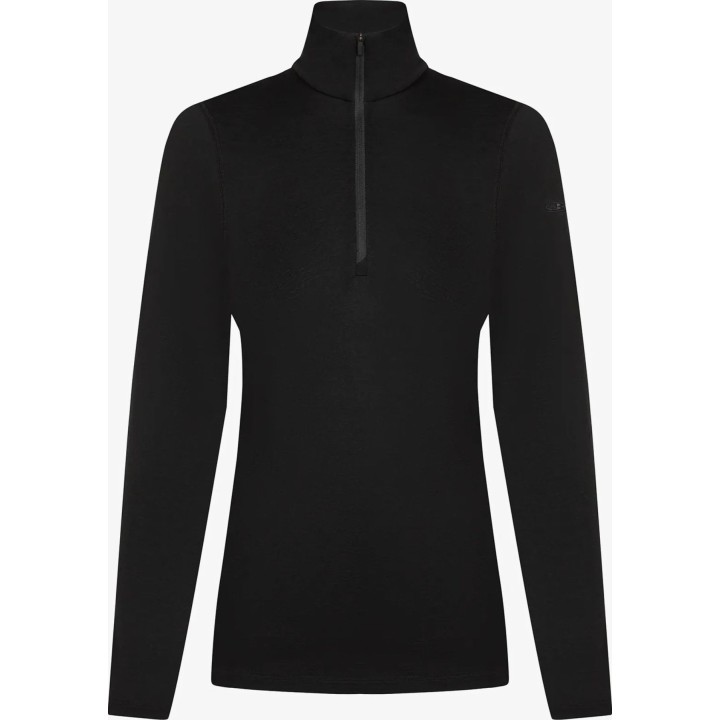 Jersey de manga larga con media cremallera Icebreaker Merino 200 Oasis para mujer, negro