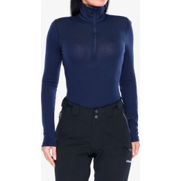 Haut à demi-zip à manches longues Icebreaker Merino 260 Tech pour femme, couleur Midnight Navy, taille XS