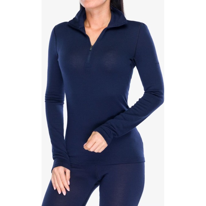 Icebreaker Merino 260 Tech Damen-Oberteil mit langem Ärmel und halbem Reißverschluss, Farbe: Midnight Navy, Größe: XS