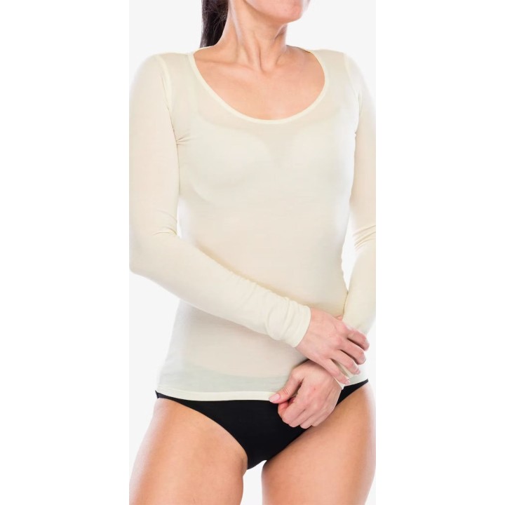 Jersey de merino para mujer «Siren L/S Sweetheart» de Icebreaker, sin teñir, talla S