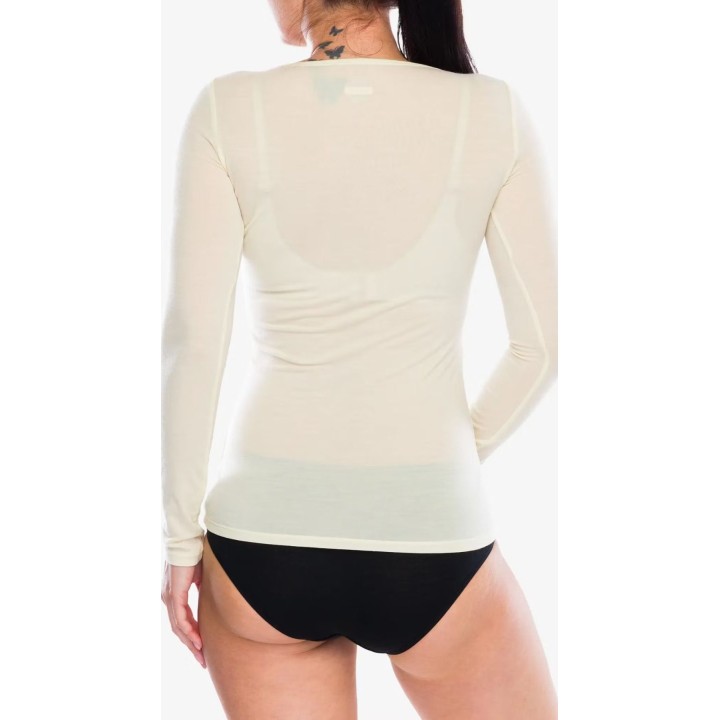 Jersey de mujer Icebreaker Merino 150 Siren, manga larga, escote corazón, sin teñir, talla XS
