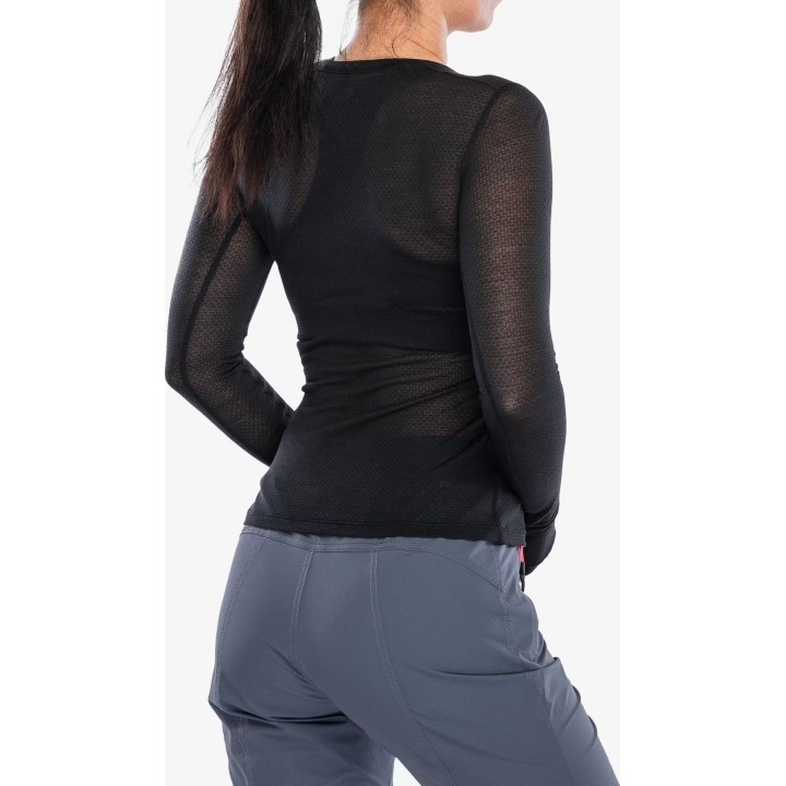 Jersey de mujer Icebreaker Merino 75 Cool-Lite Featherlight LS Crewe, negro