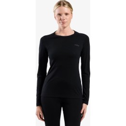 Odlo Merino Fundamentals BL Top, girocollo, maniche lunghe, nero, XS