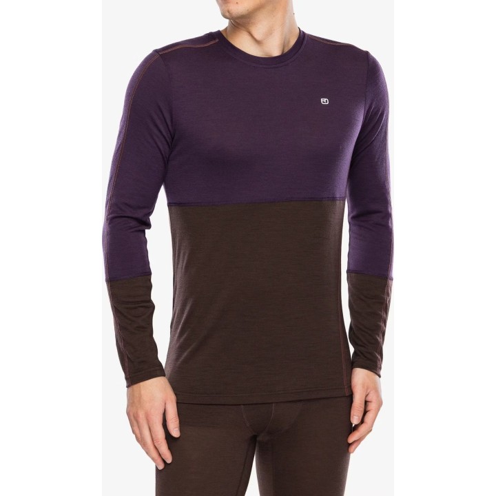 Ortovox 185 RockNWool à manches longues pour homme, couleur Dark Wild Berry, taille L