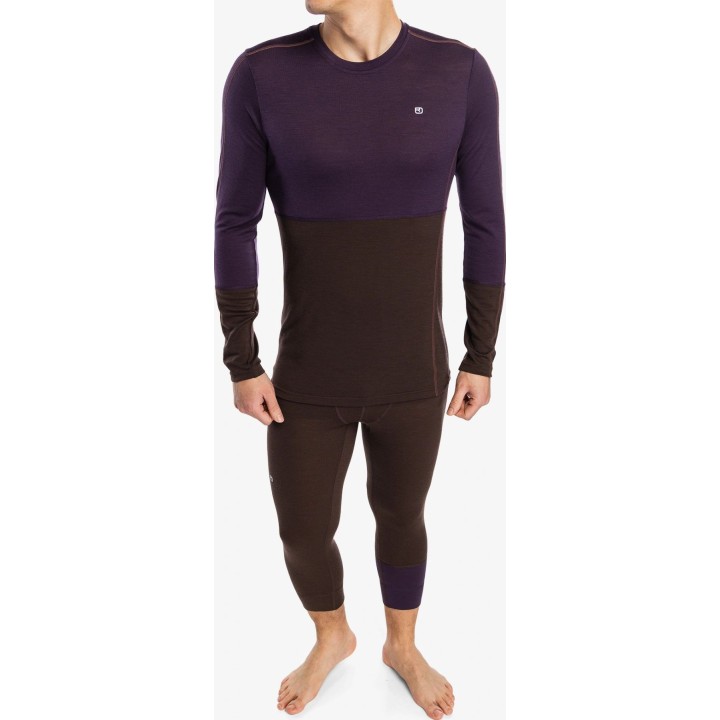 Ortovox 185 RockNWool à manches longues pour homme, couleur Dark Wild Berry, taille L