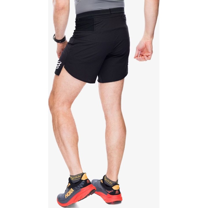 Pantalones cortos de trail running Compressport para hombre, negros, talla L