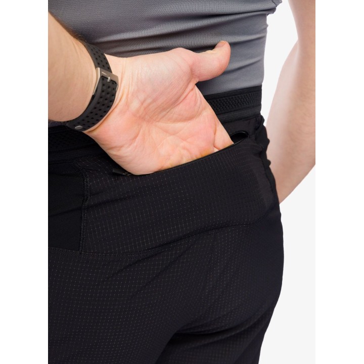 Pantalones cortos de trail running Compressport para hombre, negros, talla L
