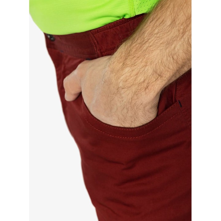 Pantalones de escalada Ocun Drago Organic, color vino Syrah, talla S