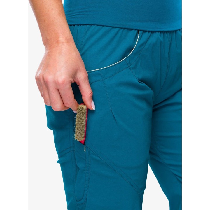 Pantalones de escalada Ocun Noya Eco para mujer, color turquesa, talla L