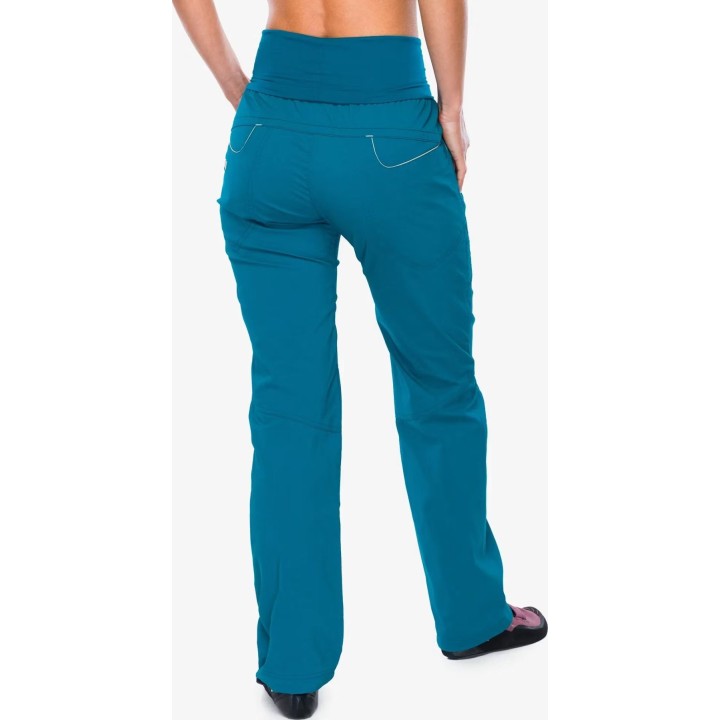 Pantalones de escalada Ocun Noya Eco para mujer, color turquesa, talla L