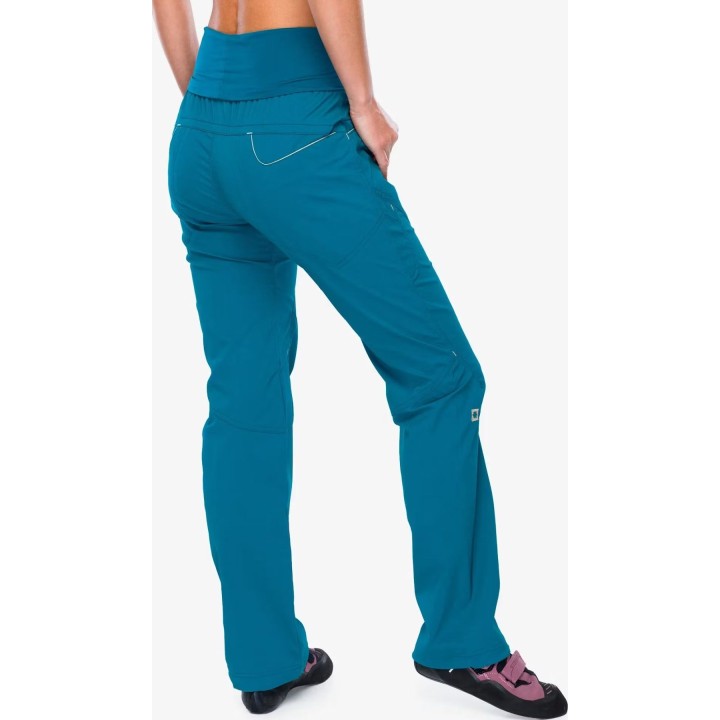 Pantalones de escalada Ocun Noya Eco para mujer, color turquesa, talla L