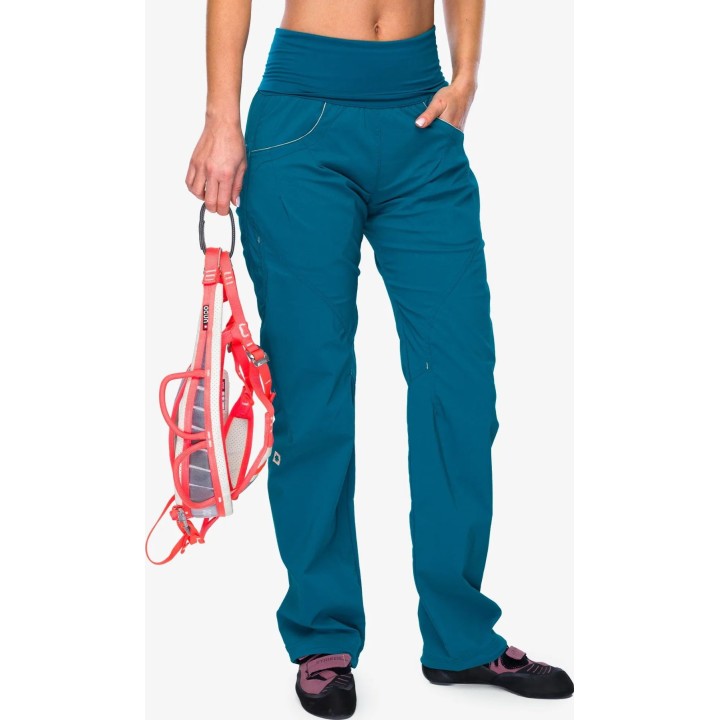Pantalones de escalada Ocun Noya Eco para mujer, color turquesa, talla L
