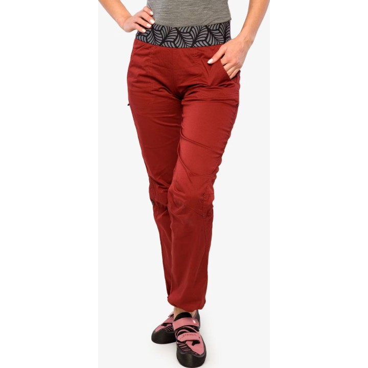 Pantalones de escalada Ocun Pantera para mujer, color vino, talla M