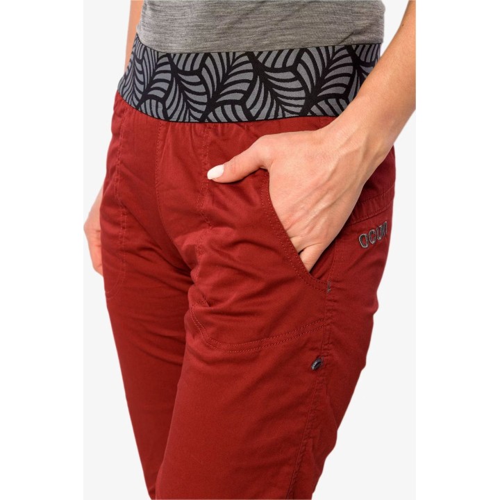 Pantalones de escalada Ocun Pantera para mujer, color vino, talla M