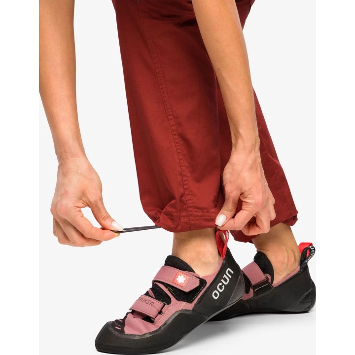 Pantalones de escalada Ocun Pantera para mujer, color vino, talla M