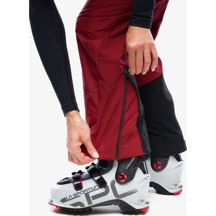 Pantalones de esquí de travesía para mujer Salewa Sella DST Hyb, color Syrah