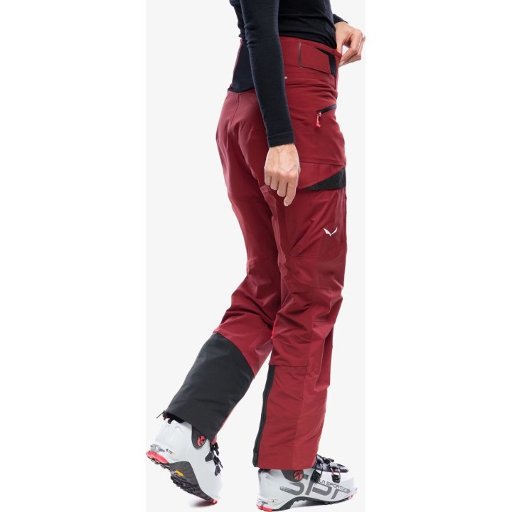 Pantalones de esquí de travesía para mujer Salewa Sella DST Hyb, color Syrah