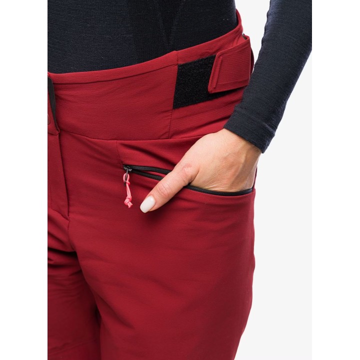 Pantalones de esquí de travesía para mujer Salewa Sella DST Hyb, color Syrah