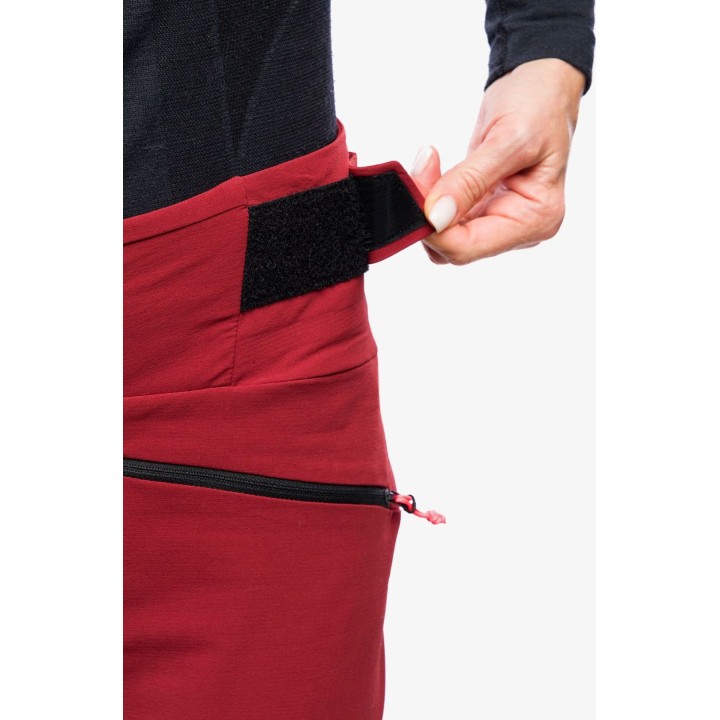 Pantalones de esquí de travesía para mujer Salewa Sella DST Hyb, color Syrah