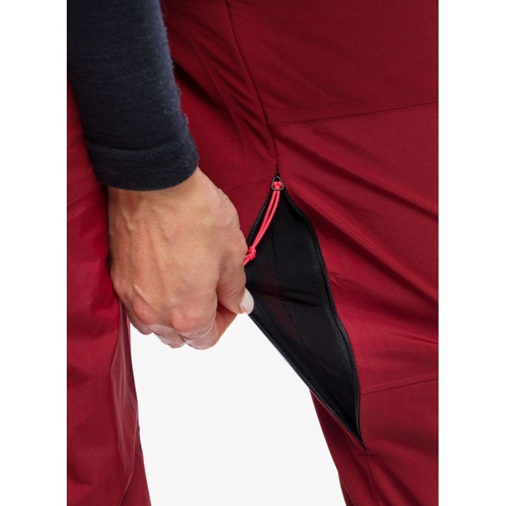 Pantalones de esquí de travesía para mujer Salewa Sella DST Hyb, color Syrah