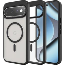 JUST IN CASE Cover posteriore in plastica di grado militare nera magnetica Google Pixel 11/11 Pro