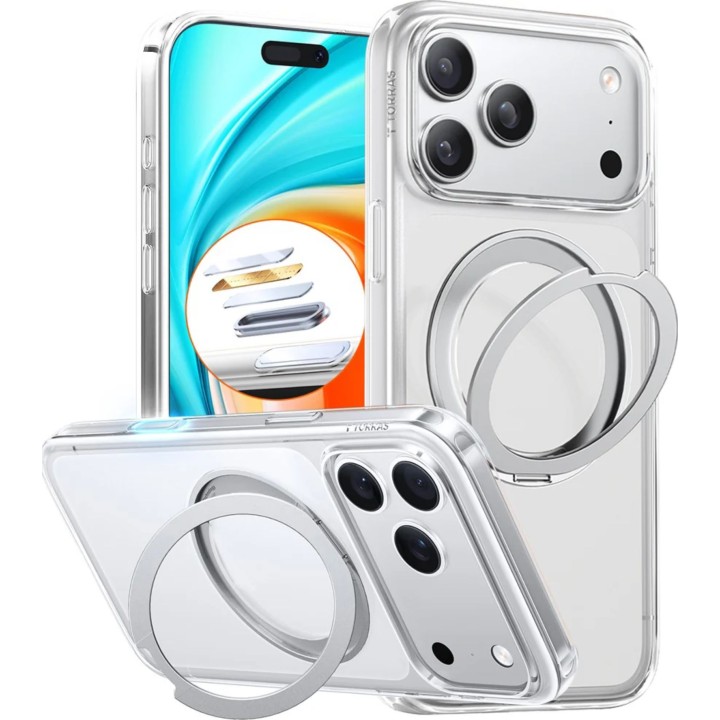 TORRAS Ostand Pro - Capa para iPhone 17 Pro compatível com MagSafe (transparente)