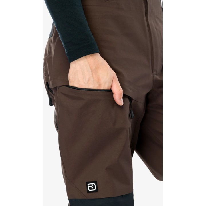 Pantalon Ortovox Ravine Free 3L Hardshell pour homme, couleur « Dark Chestnut », taille XL