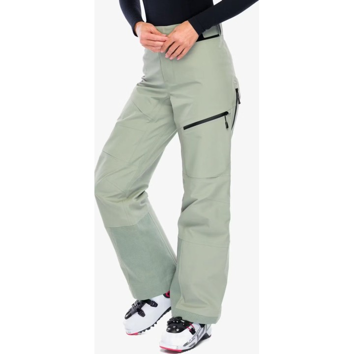 Pantalones Ortovox Ravine Free 3L Hardshell para mujer, color verde salvia, talla S
