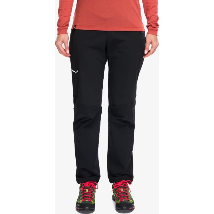Pantalones Salewa Pedroc SW DST Wind para mujer, color negro mate